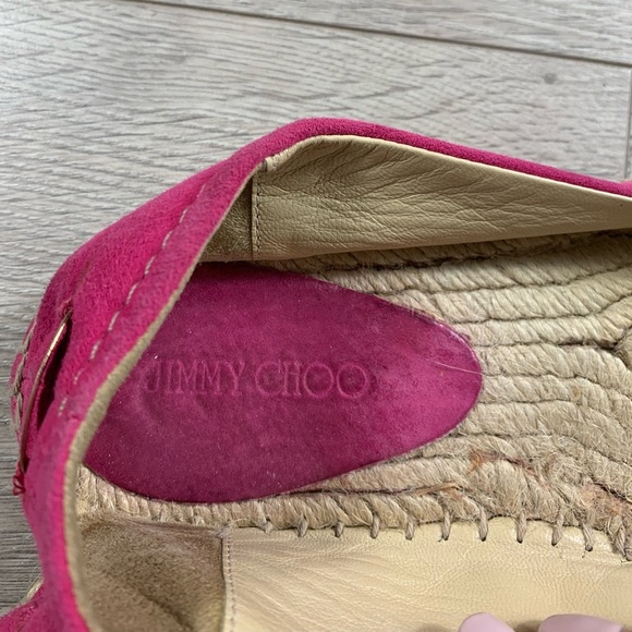 Jimmy Choo Pink Suede Espadrille Flats - Picture 5 of 11